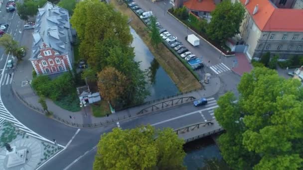 Trybunaski Bridge Kalisz Most Aerial View Polonia Filmati Alta Qualità — Video Stock