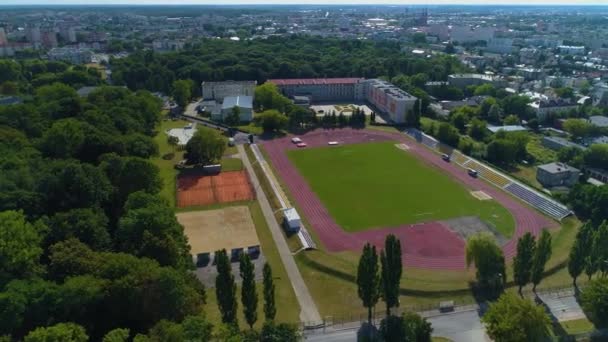 Stadion Osir Siedlce Stadion Aerial View Poland Wysokiej Jakości Materiał — Wideo stockowe