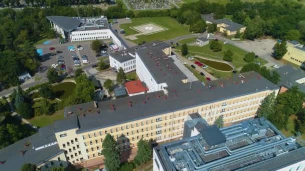 Krankenhaus Ostrow Wielkopolski Szpital Luftaufnahme Polen Hochwertiges Filmmaterial — Stockvideo