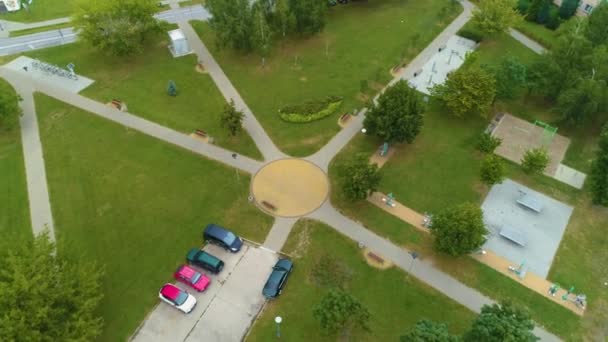 Speeltuin Skierniewice Plac Zabaw Aerial View Polen Hoge Kwaliteit Beeldmateriaal — Stockvideo