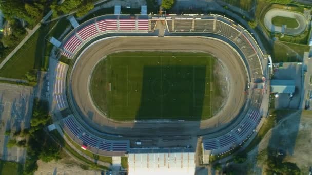 Stadion Ostrow Wielkopolski Stadion Aerial View Poland Vysoce Kvalitní Záběry — Stock video
