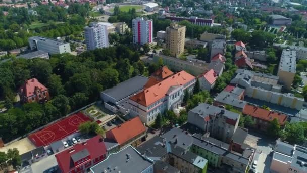 Liceo Ostrow Wielkopolski Liceum Vista Aerea Polonia Filmati Alta Qualità — Video Stock