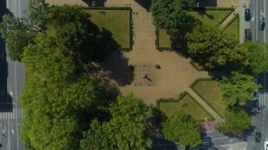 Skwer Kosciuszki Meydanı Siedlce Merkezi Hava Görüntüsü Polonya. Yüksek kalite 4k görüntü
