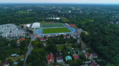 Piaseczno Stadyumu 'ndaki Panorama Gosir Stadyumu. Yüksek kalite 4k görüntü