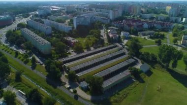 Güzel Panorama Lubin Widok Hava Manzarası Polonya. Yüksek kalite 4k görüntü