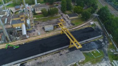 Pruszkow 'daki Isı ve Elektrik Santrali Elektrocieplownia Hava Görüntüsü Polonya. Yüksek kalite 4k görüntü