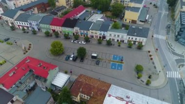 Old Town Pazar Meydanı Kayakçıları Miasto Rynek Havacılık Polonya 'ya bakıyor. Yüksek kalite 4k görüntü