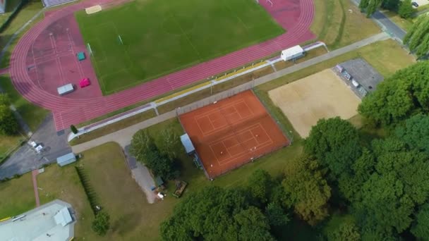 Tennisbanen Osir Siedlce Korty Tenisowe Aerial View Polen Hoge Kwaliteit — Stockvideo