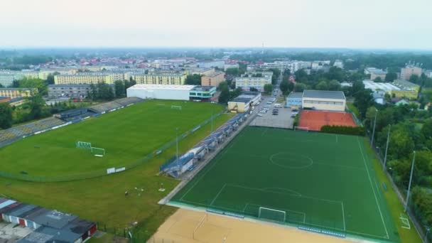 Unia Stadium Skierniewice Stadion Vue Aérienne Pologne Images Haute Qualité — Video