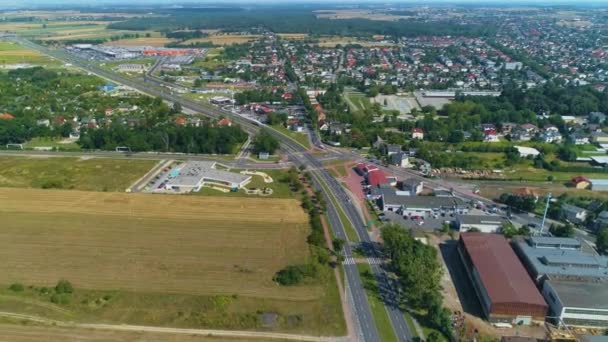 Beautiful Panorama Ostrow Wielkopolski Krajobraz Aerial View Poland High Quality — Stock Video