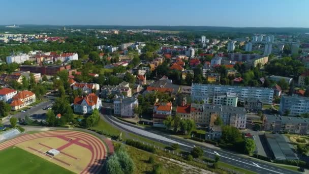 Bela Paisagem Habitação Estate Lubin Krajobraz Osiedle Vista Aérea Polónia — Vídeo de Stock