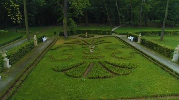 Zahrady Paláci Skierniewice Ogrody Palác Letecký Pohled Polsko Vysoce Kvalitní — Stock video
