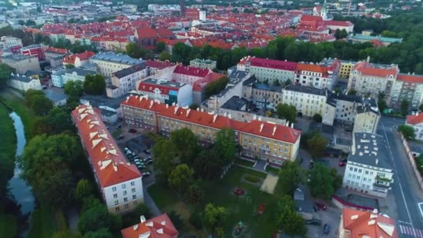 Beautiful Panorama Housing Estate Kalisz Aerial View Poland High Quality — Stock Video