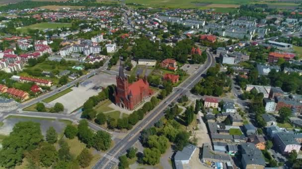 Kościół Panoramy Inowrocław Kosciol Nmp Aerial View Poland Wysokiej Jakości — Wideo stockowe