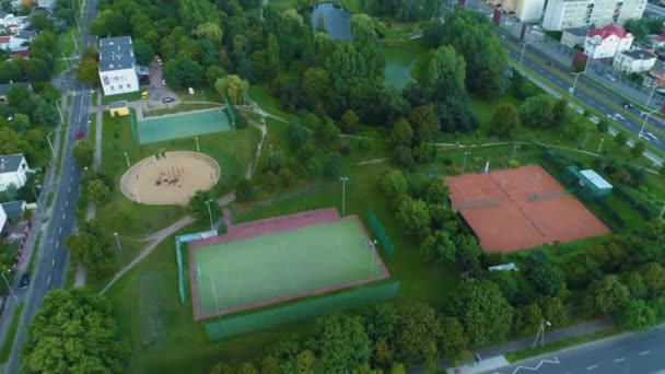 池公園Przyjazni Kalisz Stawy Airial View Poland 高品質4K映像 — ストック動画