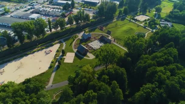 Zoo Wroclawski Park Lubin Aerial View Poland Vysoce Kvalitní Záběry — Stock video