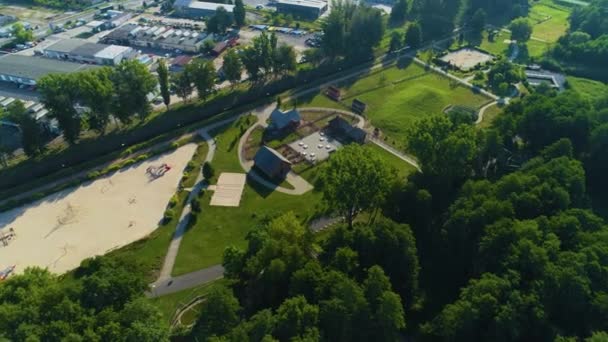 Zoo Wroclawski Park Lubin Aerial View Polen Hoge Kwaliteit Beeldmateriaal — Stockvideo