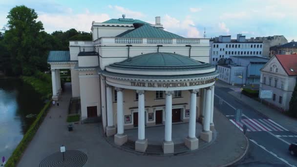 Teater Kalisz Teatr Boguslawskiego Flygfoto Polen Högkvalitativ Film — Stockvideo