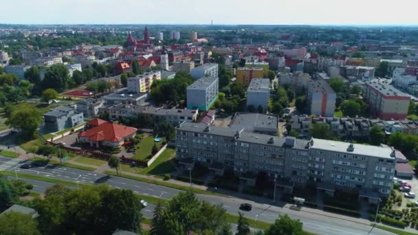 Beautiful Panorama House Estate Ostrow Wielkopolski Krajobraz Aerial View Poland — Stock Video