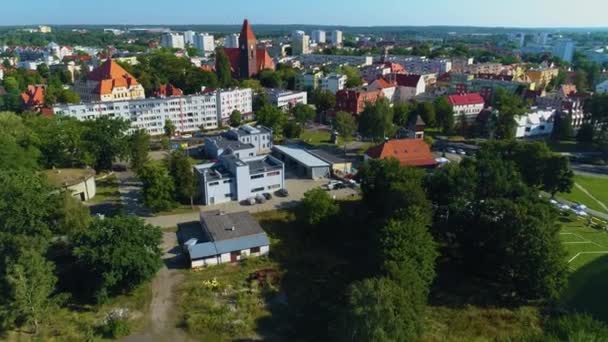 Beautiful Panorama Lubin Widok Aerial View Poland High Quality Footage — Stock Video