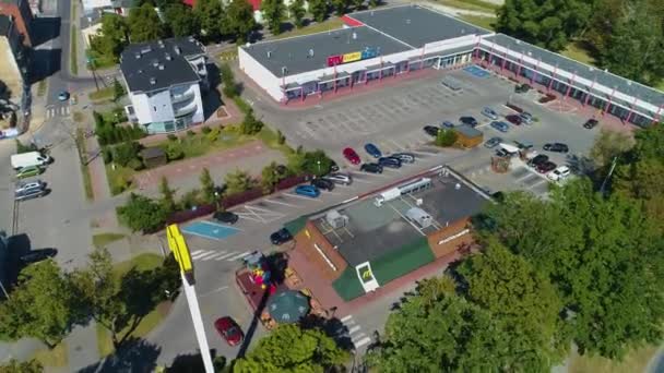 Nákupní Centrum Inowroclaw Centrum Handlowe Aerial View Polsko Vysoce Kvalitní — Stock video