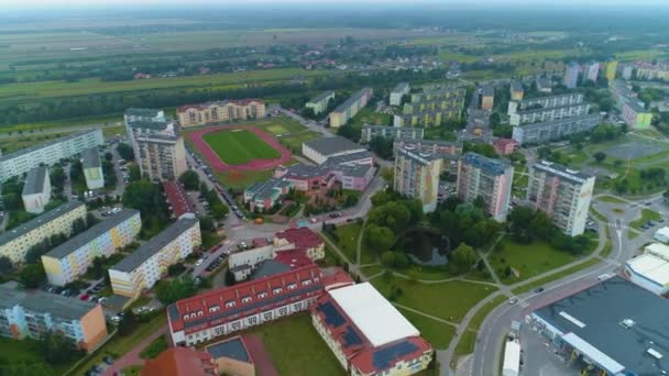 Krásný Panorama House Estate Skierniewice Krajobraz Aerial View Polsko Vysoce — Stock video