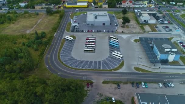 Dworzec Autobusowy Kalisz Dworzec Autobusowy Pks Aerial View Poland Wysokiej — Wideo stockowe