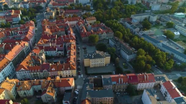 Schöne Altstadt Kalisz Stare Miasto Luftaufnahme Polen Hochwertiges Filmmaterial — Stockvideo