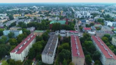 Panorama Kilisesi Pruszkow Kosciol Kazimierza Havacılık Görünümü Polonya. Yüksek kalite 4k görüntü