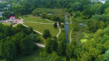 Kare Skwer Pruszkowiacy Pruszkow Hava Görüntüsü Polonya. Yüksek kalite 4k görüntü