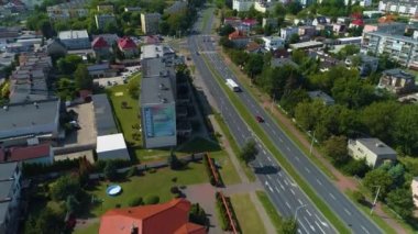 Güzel Panorama Evi Ostrow Wielkopolski Krajobraz Hava Manzaralı Polonya. Yüksek kalite 4k görüntü