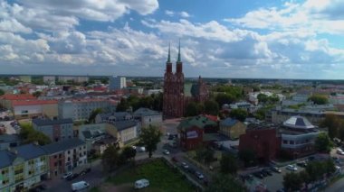 Katedral Siedlce Katedra Maryi Panny Aerial View Poland. Yüksek kalite 4k görüntü
