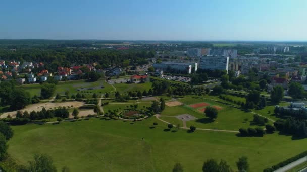 Panorama Zastawnika Square Lubin Skwer Flygfoto Polen Högkvalitativ Film — Stockvideo