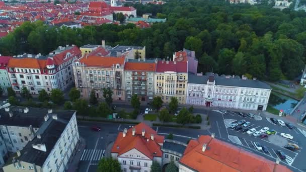 Plac Boguslawski Square Kalisz Tenement Aerial View Poland Vysoce Kvalitní — Stock video