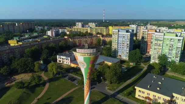 Climbing Center Cup Lubin Kielich Przylesie Aerial View Poland High — Stock Video