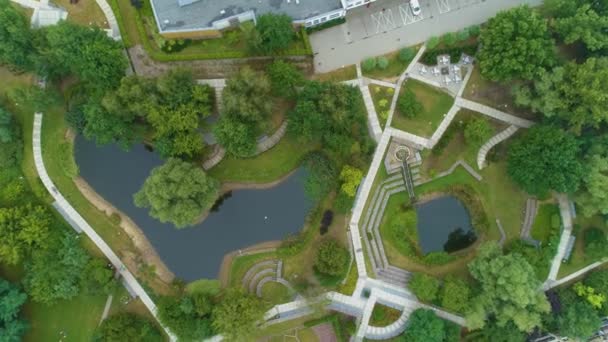 Pond Park Zwirowisko Pruszkow Staw Aerial View Polsko Vysoce Kvalitní — Stock video