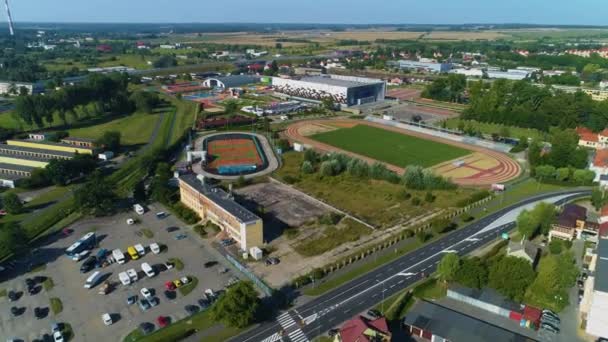 폴란드 Rcs Stadium Lubin Stadion Aerial View Poland 고품질 — 비디오