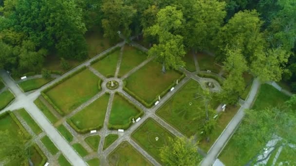 Jardins Palácio Skierniewice Ogrody Palac Aerial View Poland Imagens Alta — Vídeo de Stock