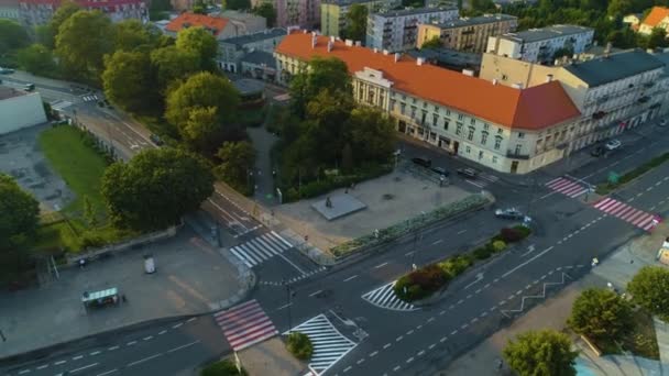 Platz Jana Pawla Downtown Centrum Altstadt Kalisz Luftaufnahme Polen Hochwertiges — Stockvideo