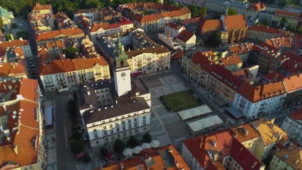 Old Town Market Kalisz Ratusz Stare Miasto Rynek Flygfoto Polen — Stockvideo