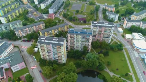 Pond Skierniewice Staw Widoku Aerial View Poland Высококачественные Кадры — стоковое видео