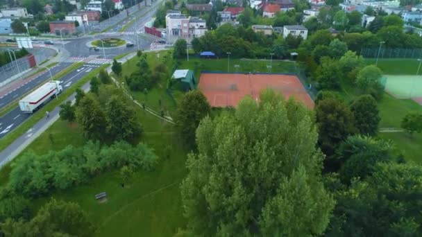 Campi Tennis Kalisz Korty Tenisowe Vista Aerea Polonia Filmati Alta — Video Stock