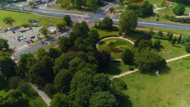 Tuin Park Anielin Pruszkow Ogrod Aerial View Polen Hoge Kwaliteit — Stockvideo