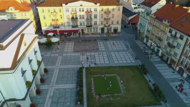 Αγορά Παλιάς Πόλης Kalisz Ratusz Stare Miasto Rynek Aerial View — Αρχείο Βίντεο