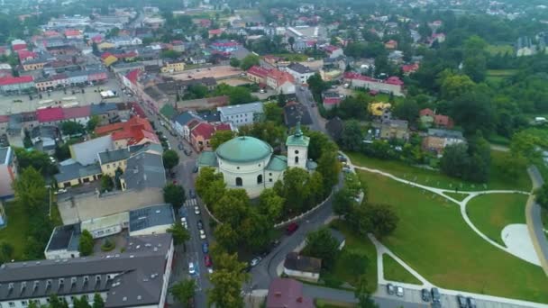 Igreja Skierniewice Kosciol Jakuba Apostola Aerial View Poland Imagens Alta — Vídeo de Stock