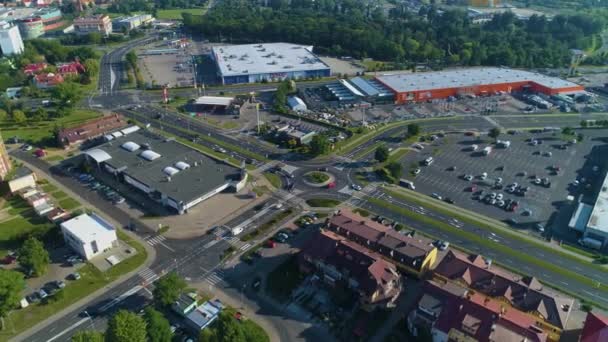 Mall Shops Lubin Centrum Handlowe Air View Poland 高质量的4K镜头 — 图库视频影像