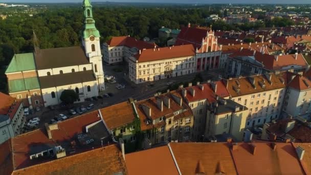 Piękne Stare Miasto Kalisz Stare Miasto Widok Lotu Ptaka Polska — Wideo stockowe