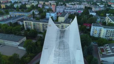 Tanrı Merhamet Kilisesi Kalisz Kosciol Milosierdzia Bozego Hava Görüntüsü Polonya. Yüksek kalite 4k görüntü