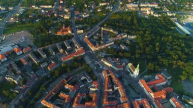 Güzel Panorama Kalisz Krajobraz Hava Görüntüsü Polonya. Yüksek kalite 4k görüntü