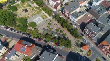 Plac Stycznia Ostrow Wielkopolski Centrum Havacılık Görünümü Polonya. Yüksek kalite 4k görüntü